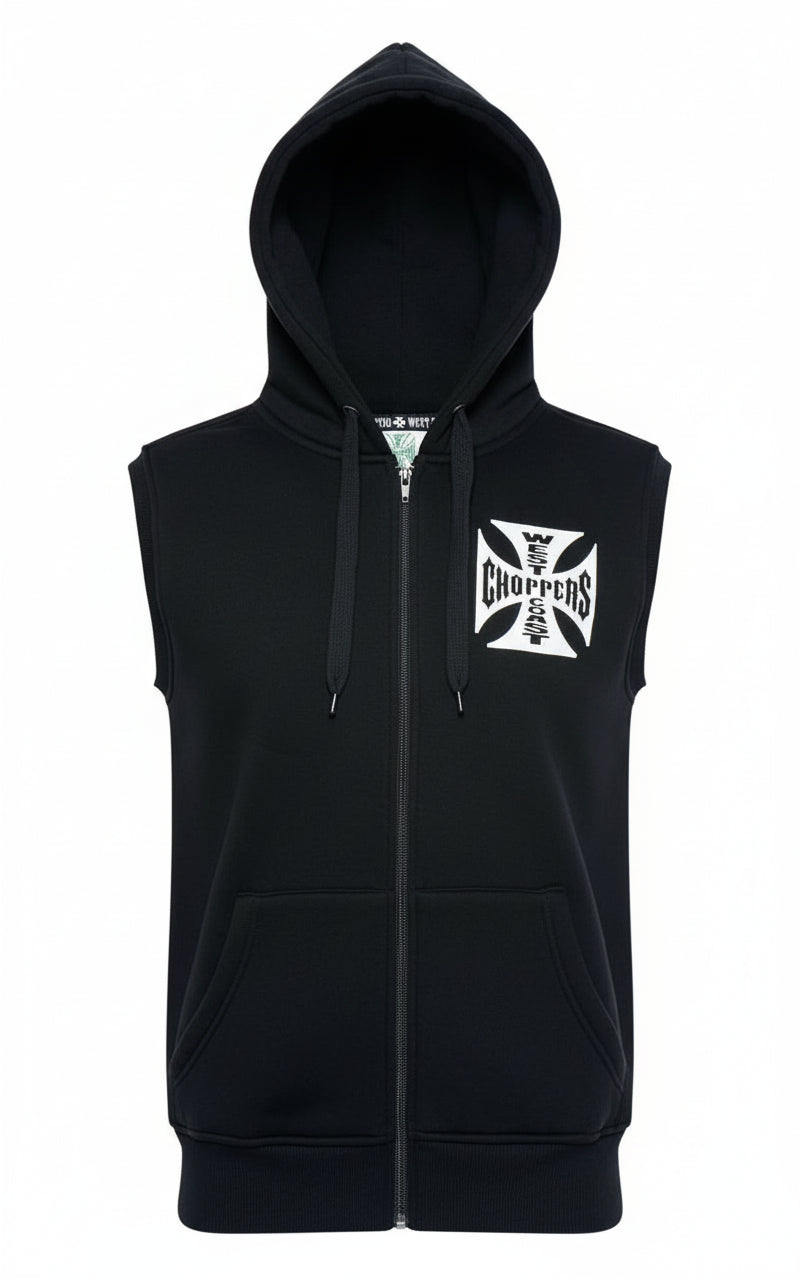 GILET FELPA CAPPUCCIO IRON WEST COAST CHOPPERS