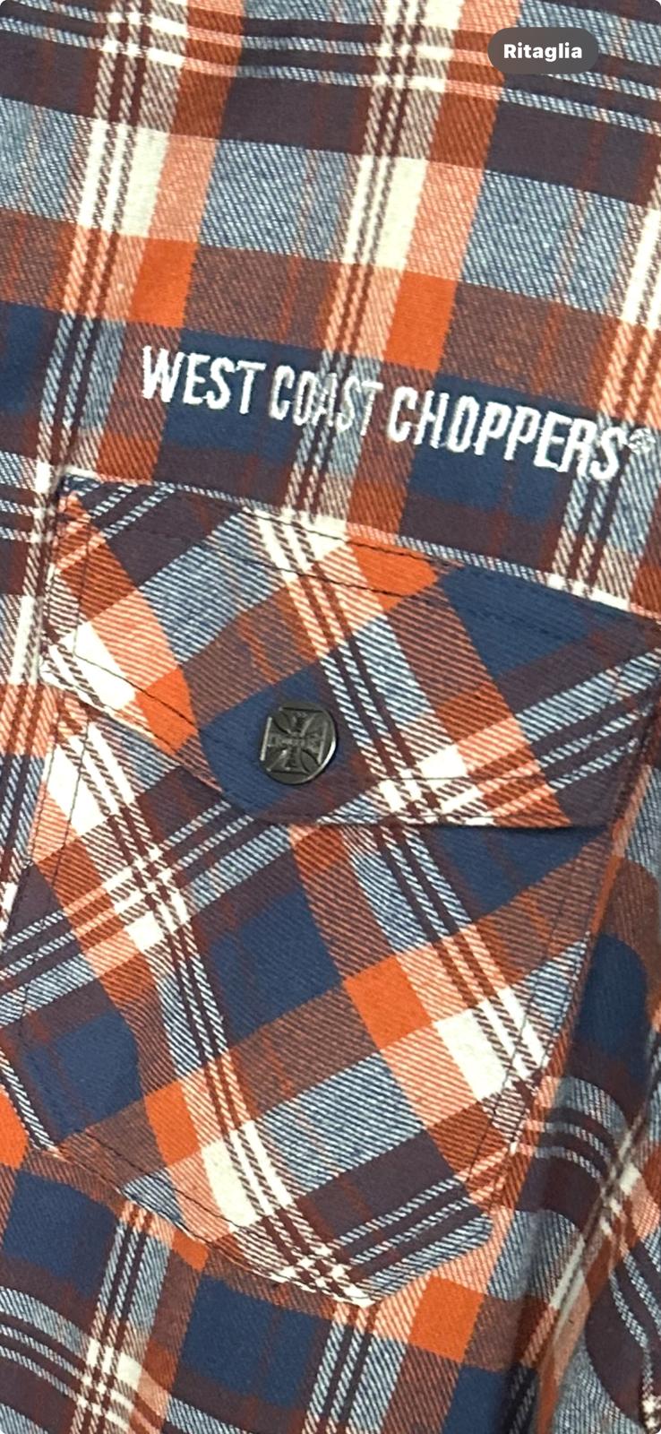 CAMICIA WEST COAST CHOPPER ARANCIO FODERATA