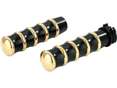 MANOPOLE KUSTOM TECH Vintage Grips Black Brass 1" Throttle Cables