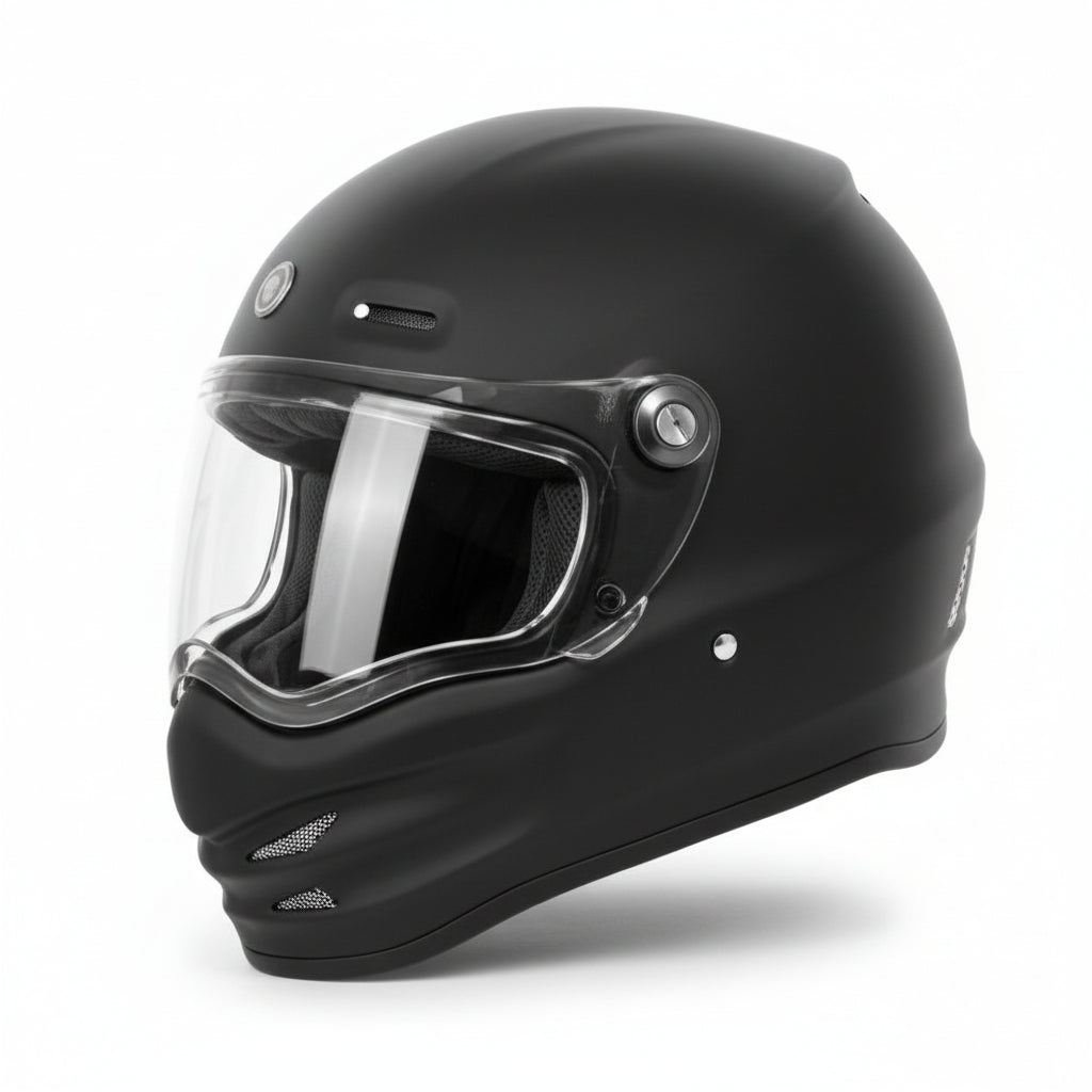 CASCO TORC T-9 RETRO FULL FACE POMONA NERO OPACO