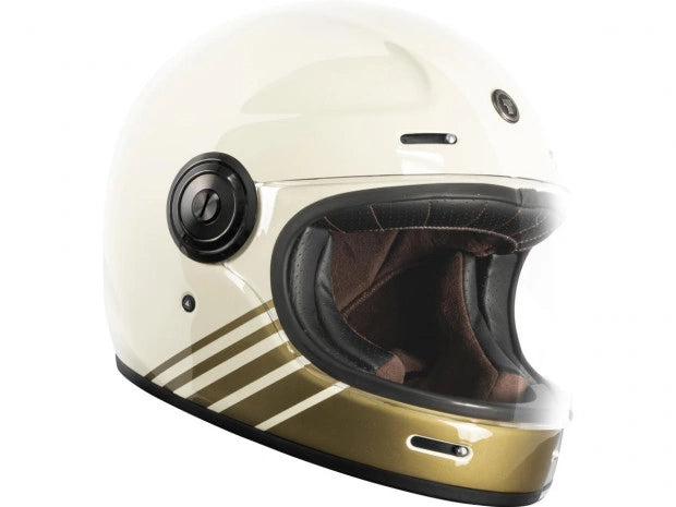 CASCO TORC T-1 NEWPORT RETRO FULL HELMET BREAKERS CREAM GLOSS WHITE