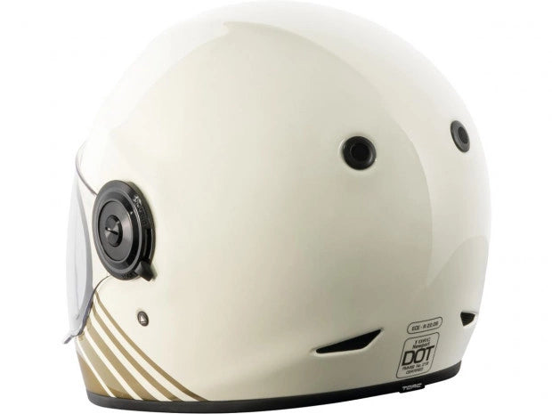 CASCO TORC T-1 NEWPORT RETRO FULL HELMET BREAKERS CREAM GLOSS WHITE