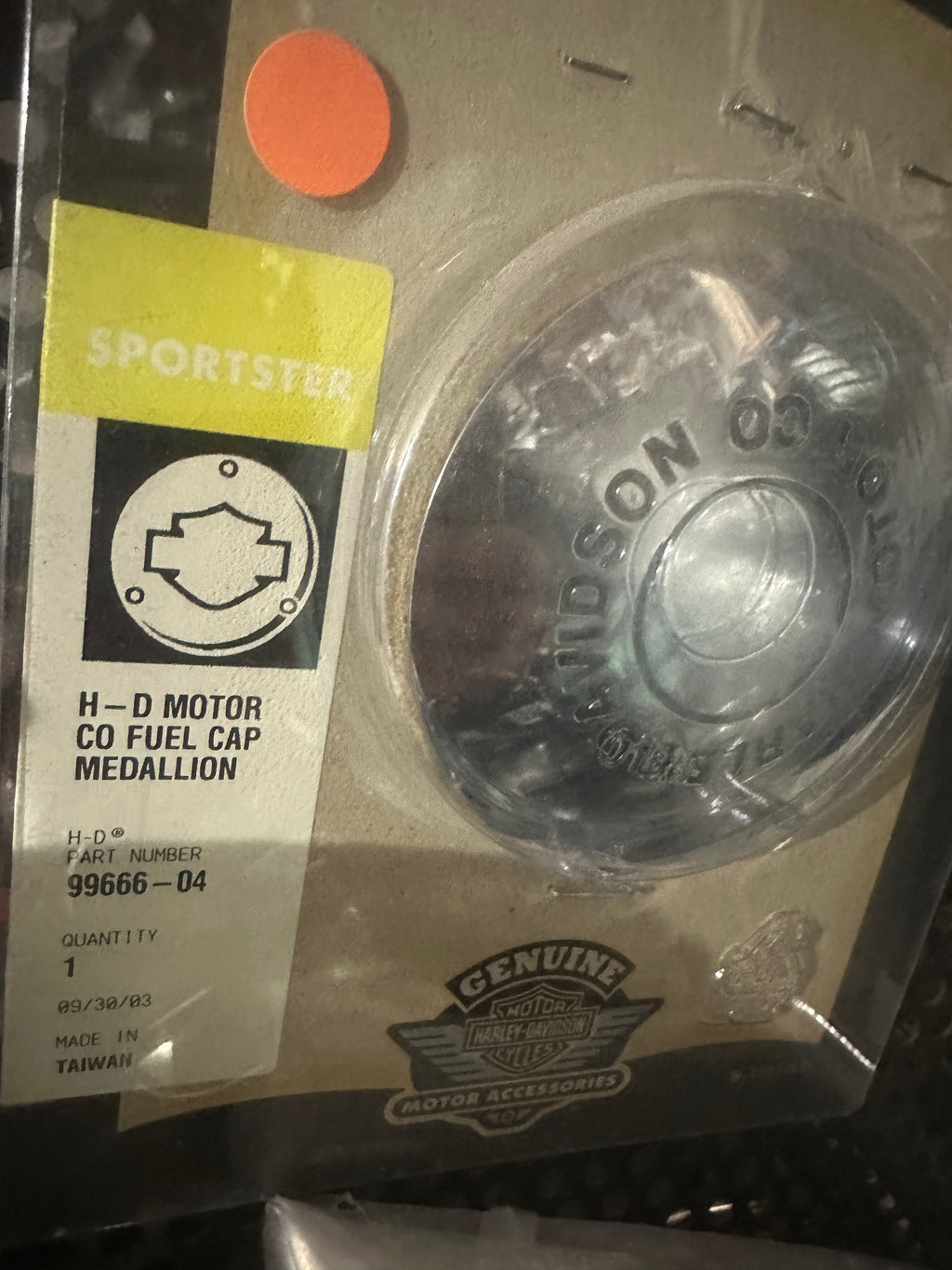 MEDAGLIONE TAPPO CARBURANTE MOTOR CO HARLEY DAVIDSON