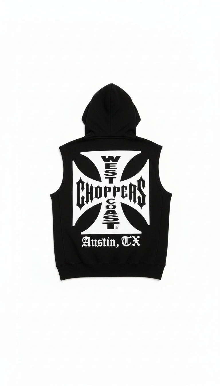 GILET FELPA CAPPUCCIO IRON WEST COAST CHOPPERS