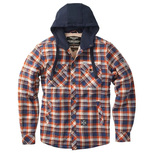 CAMICIA WEST COAST CHOPPER ARANCIO FODERATA